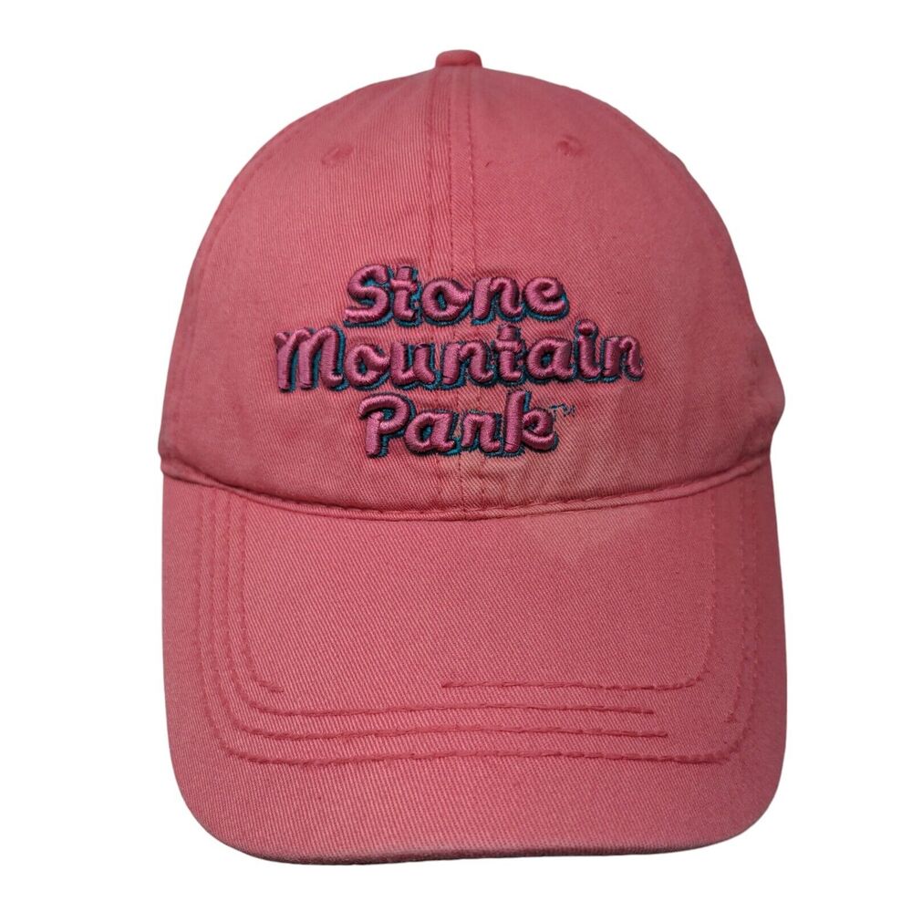 Stone Mountain Park Strapback Hat Pink OS Adjustable Embroidered Jacobson Hat